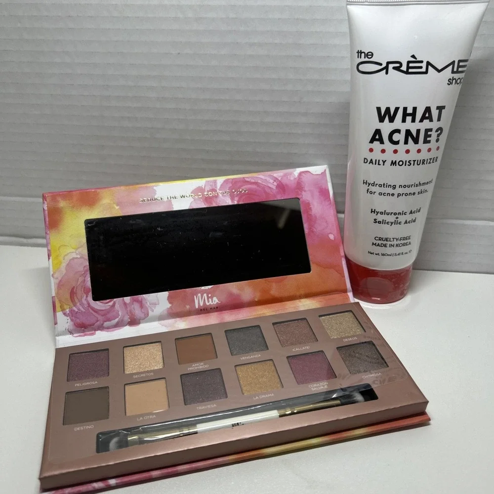 Mia Del Mar Novelera 12 Color Eyeshadow Palette /Creme Shop Acne Cream   F4